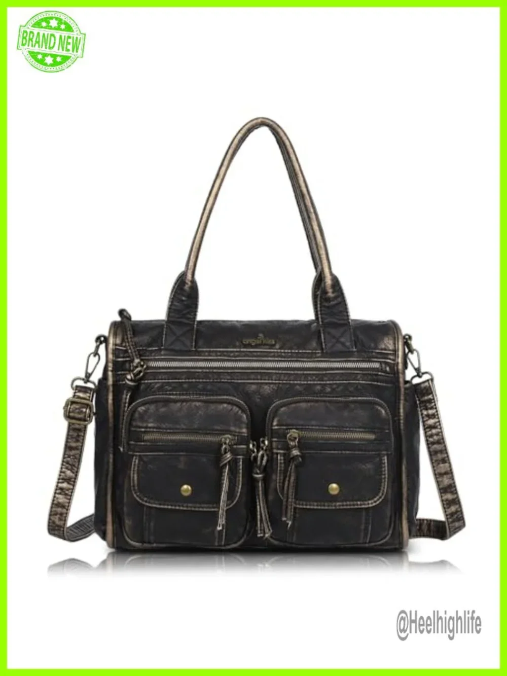 Soft Washable PU Leather Hobo Bag Shoulder Crossbody Tote